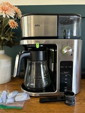 Braun Stainless Steel Coffee Maker in Brushed Silver and Black
